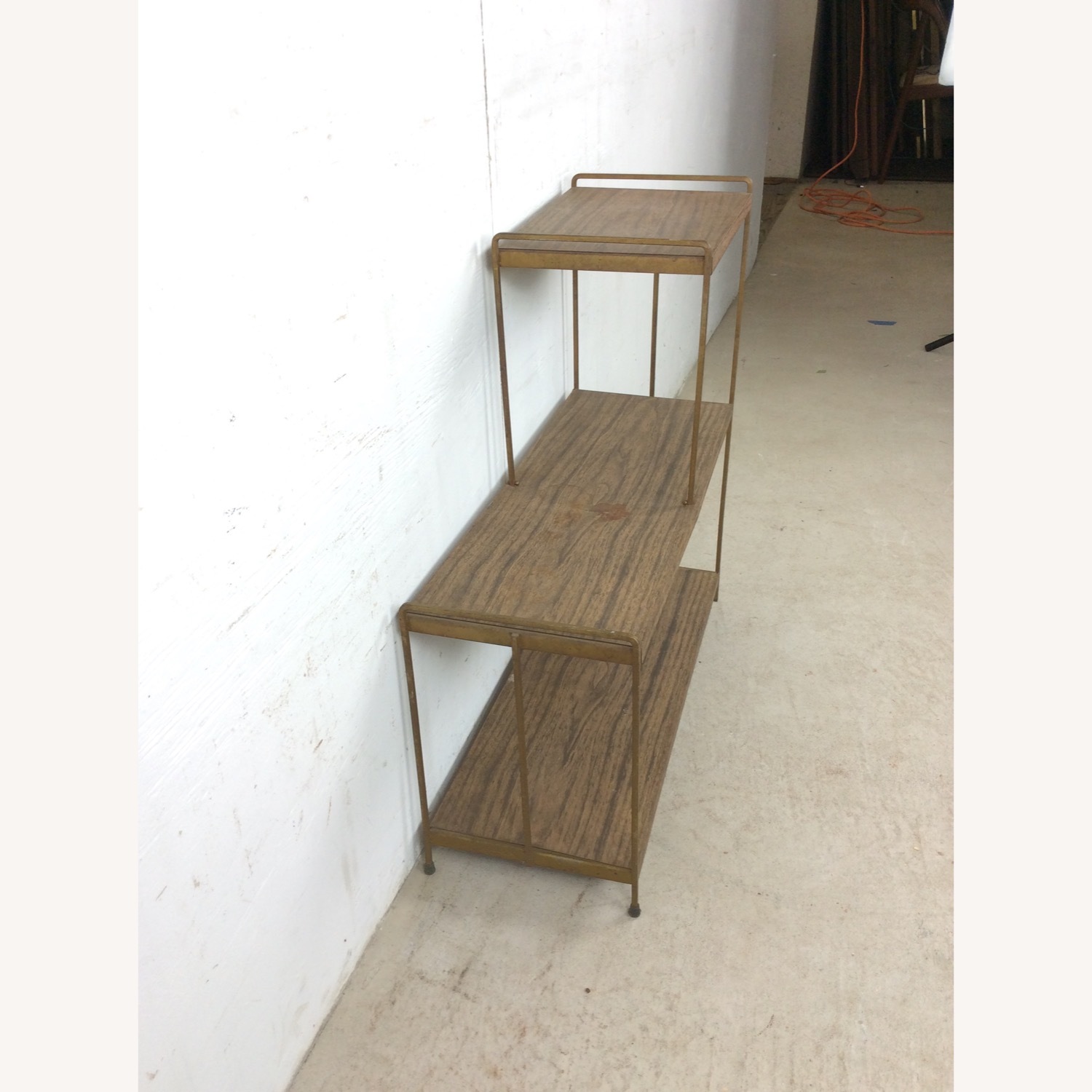Mid Century Step Shelving with Faux Wood Print - image-9