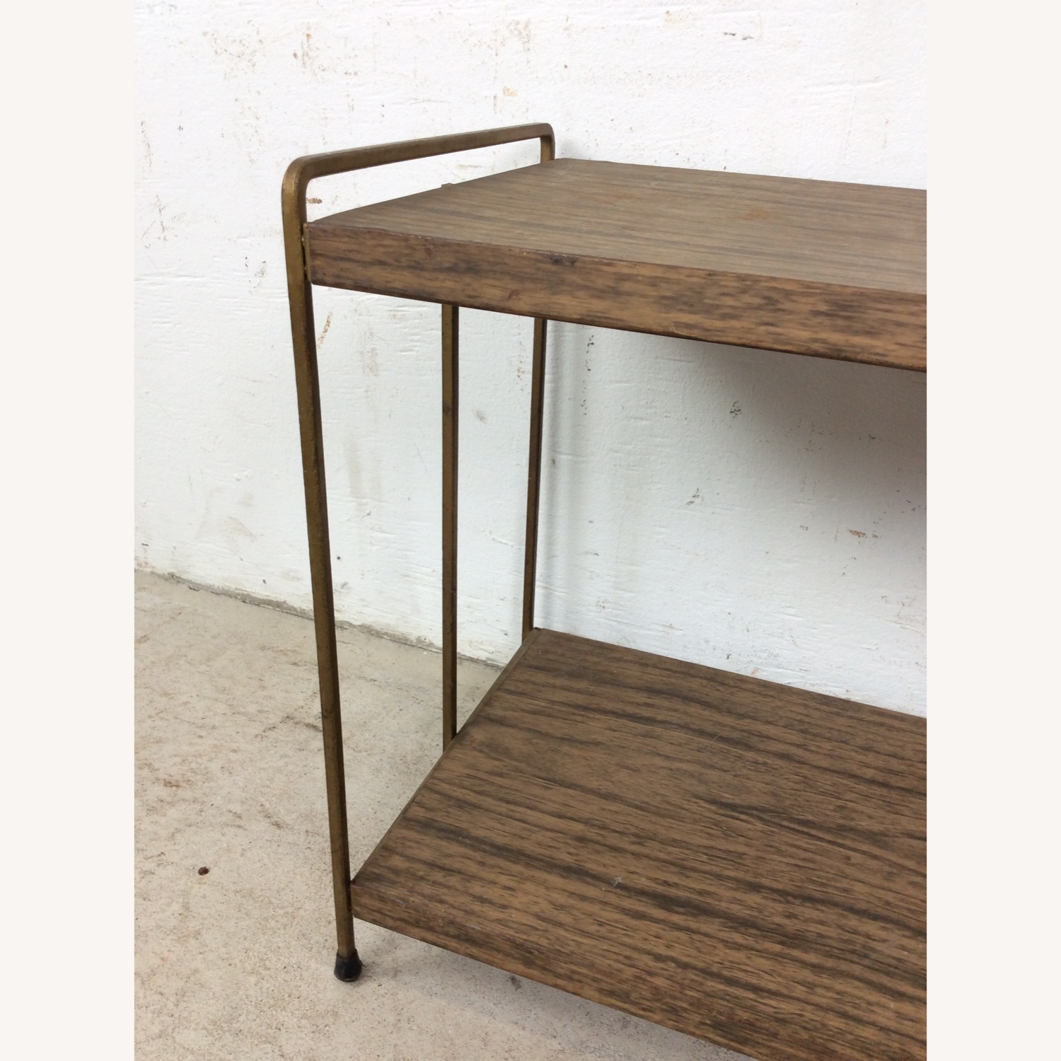 Mid Century Step Shelving with Faux Wood Print - image-6