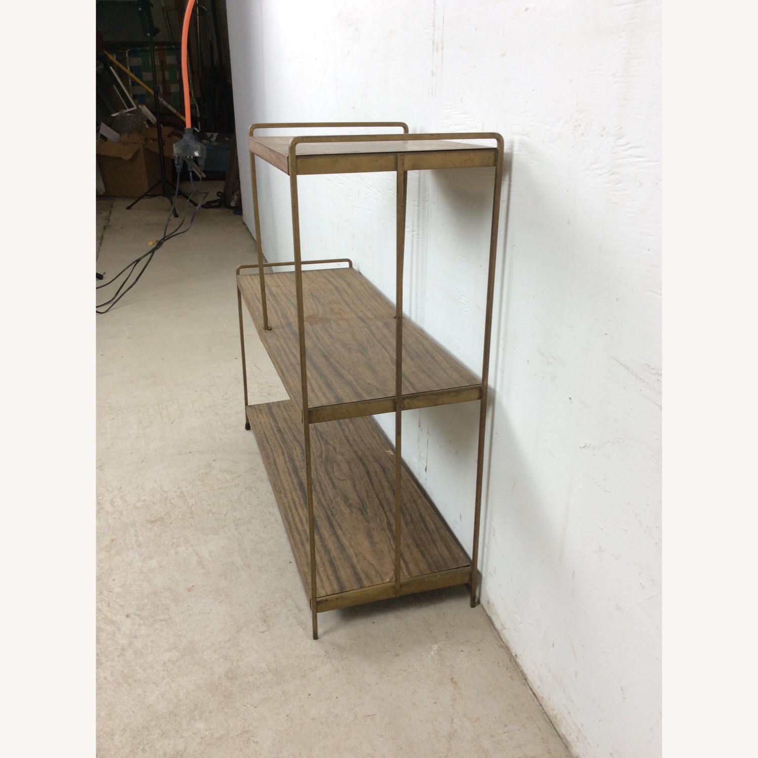 Mid Century Step Shelving with Faux Wood Print - image-11