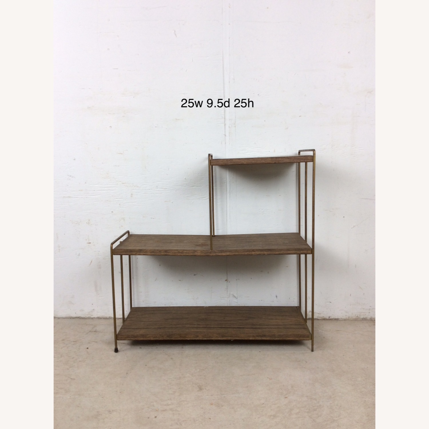 Mid Century Step Shelving with Faux Wood Print - image-16