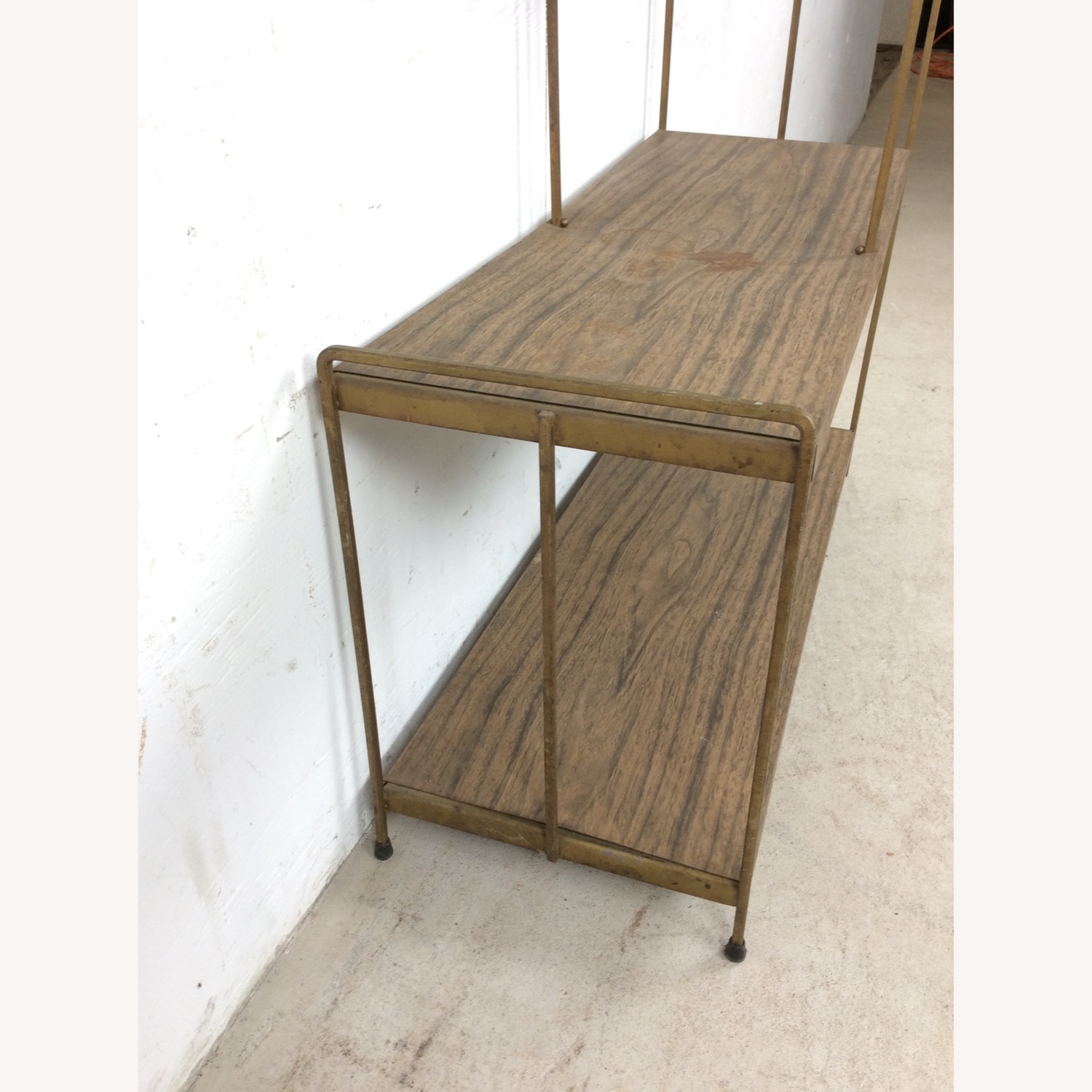 Mid Century Step Shelving with Faux Wood Print - image-10