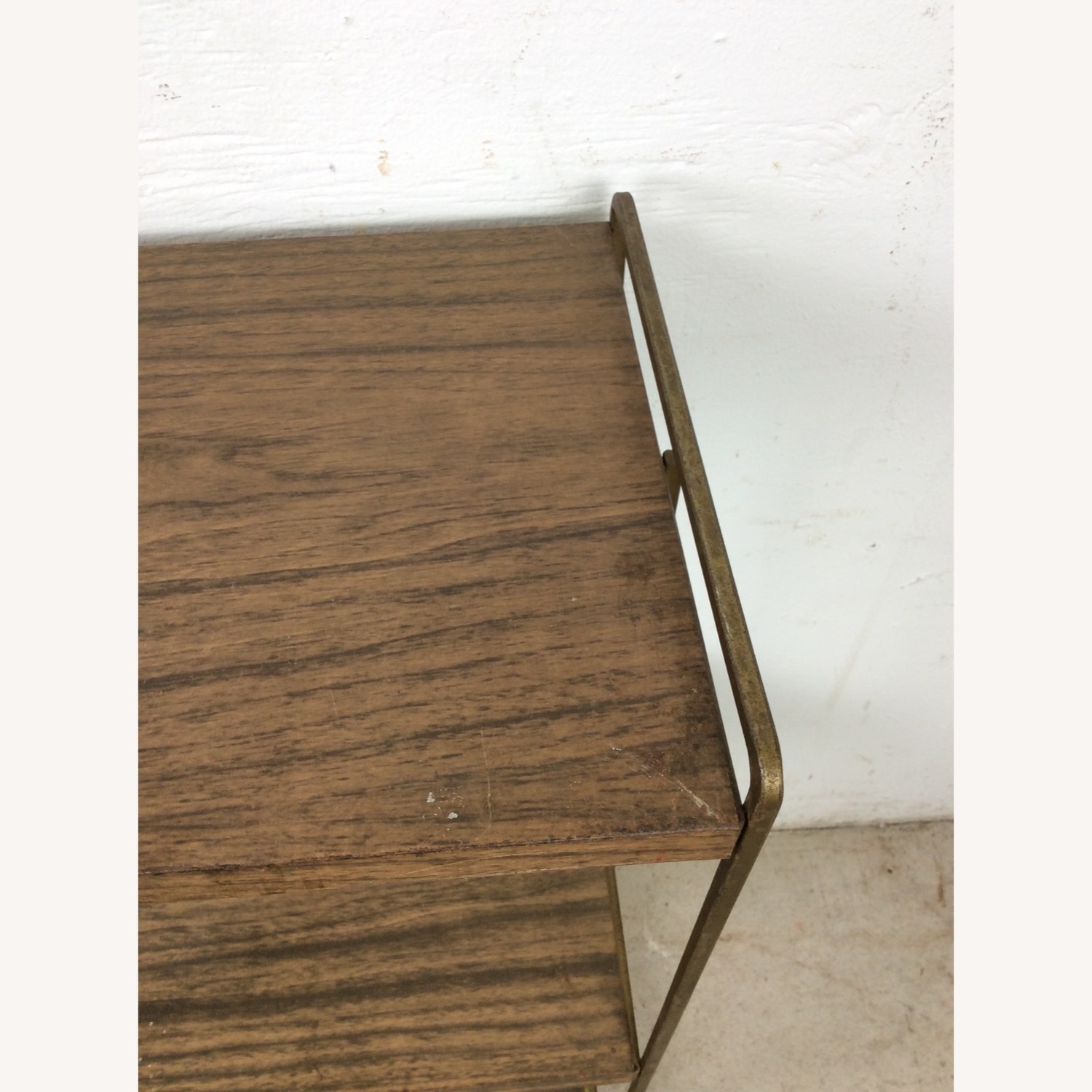 Mid Century Step Shelving with Faux Wood Print - image-8