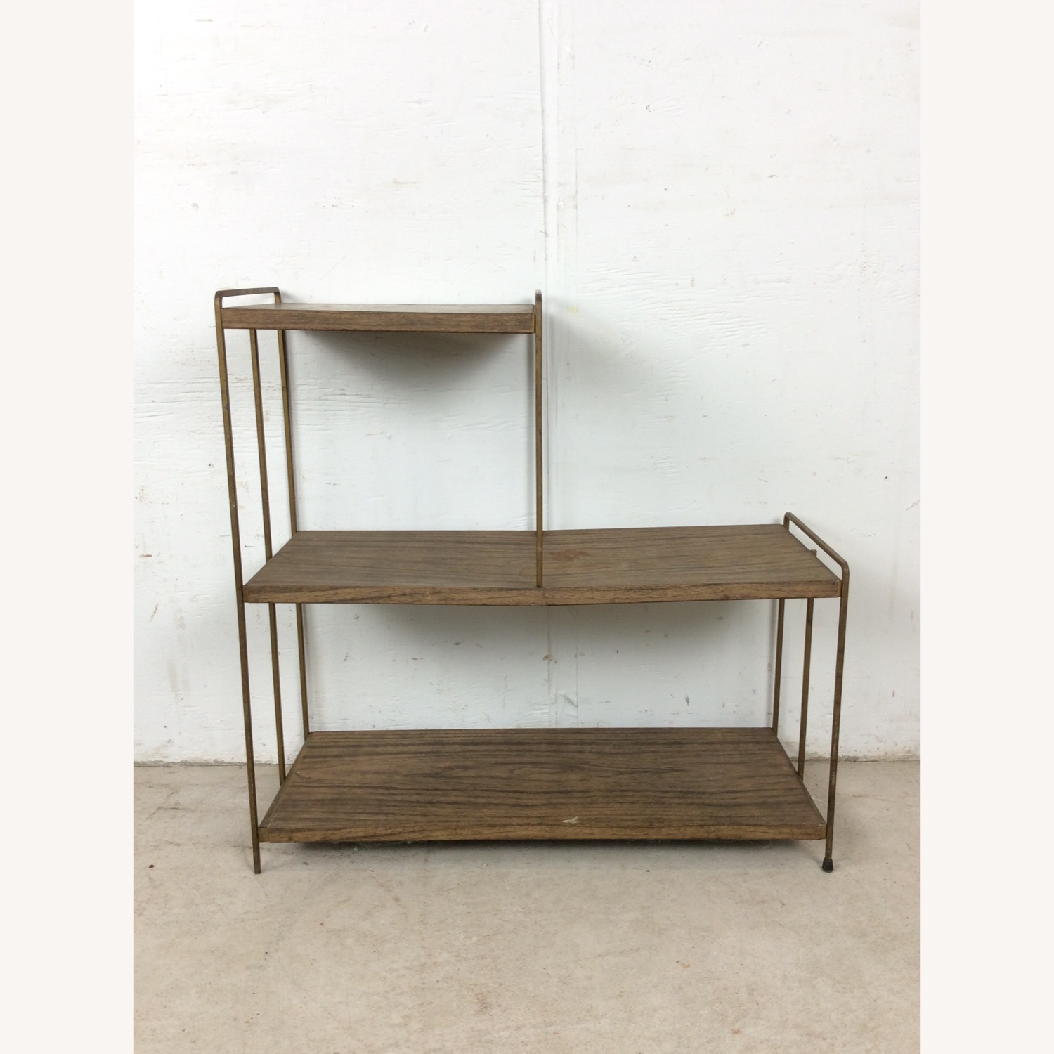Mid Century Step Shelving with Faux Wood Print - image-13
