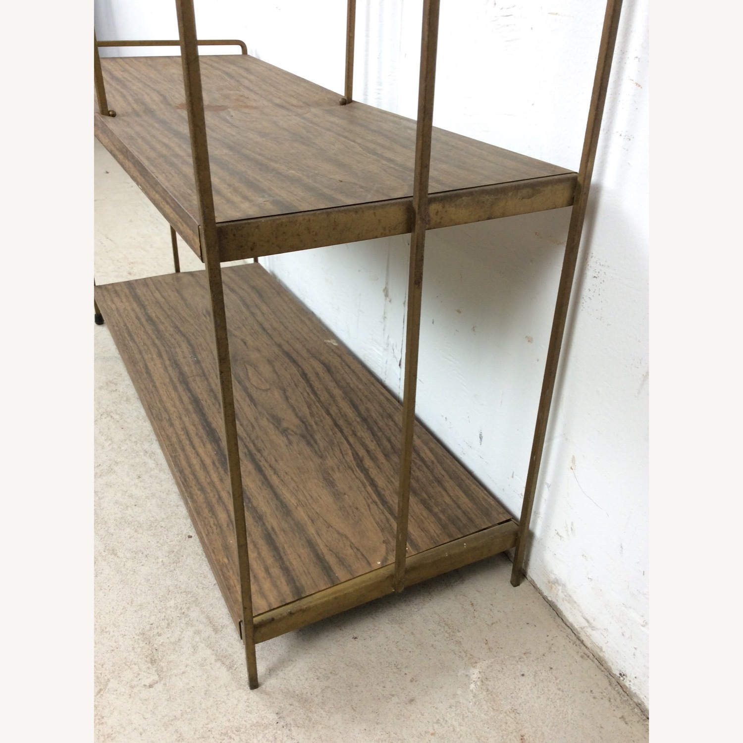 Mid Century Step Shelving with Faux Wood Print - image-12