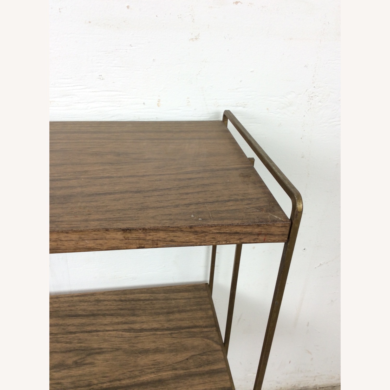 Mid Century Step Shelving with Faux Wood Print - image-4