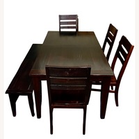 World Market Dark Brown Wood 6-Piece Dining Set