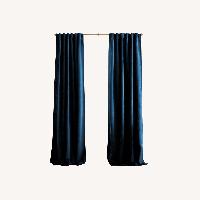 West Elm Royal Blue Velvet Drapes (2)