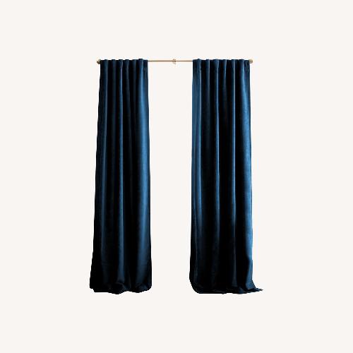 Used West Elm Royal Blue Velvet Drapes (2) for sale on AptDeco