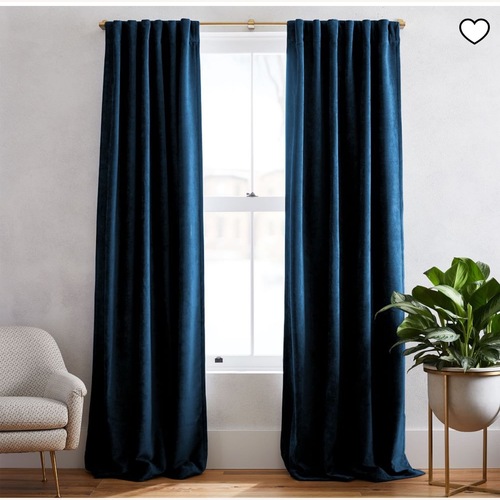 Used West Elm Royal Blue Velvet Drapes (2) for sale on AptDeco