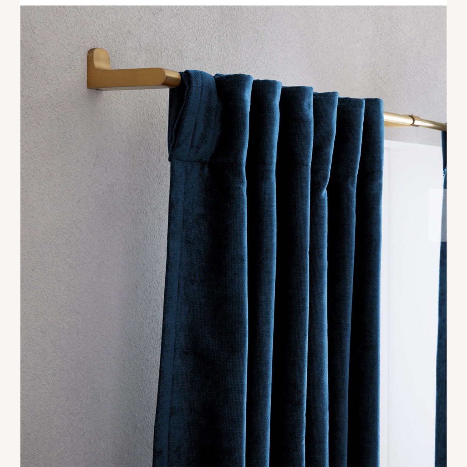 West Elm Royal Blue Velvet Drapes (2) - image-2