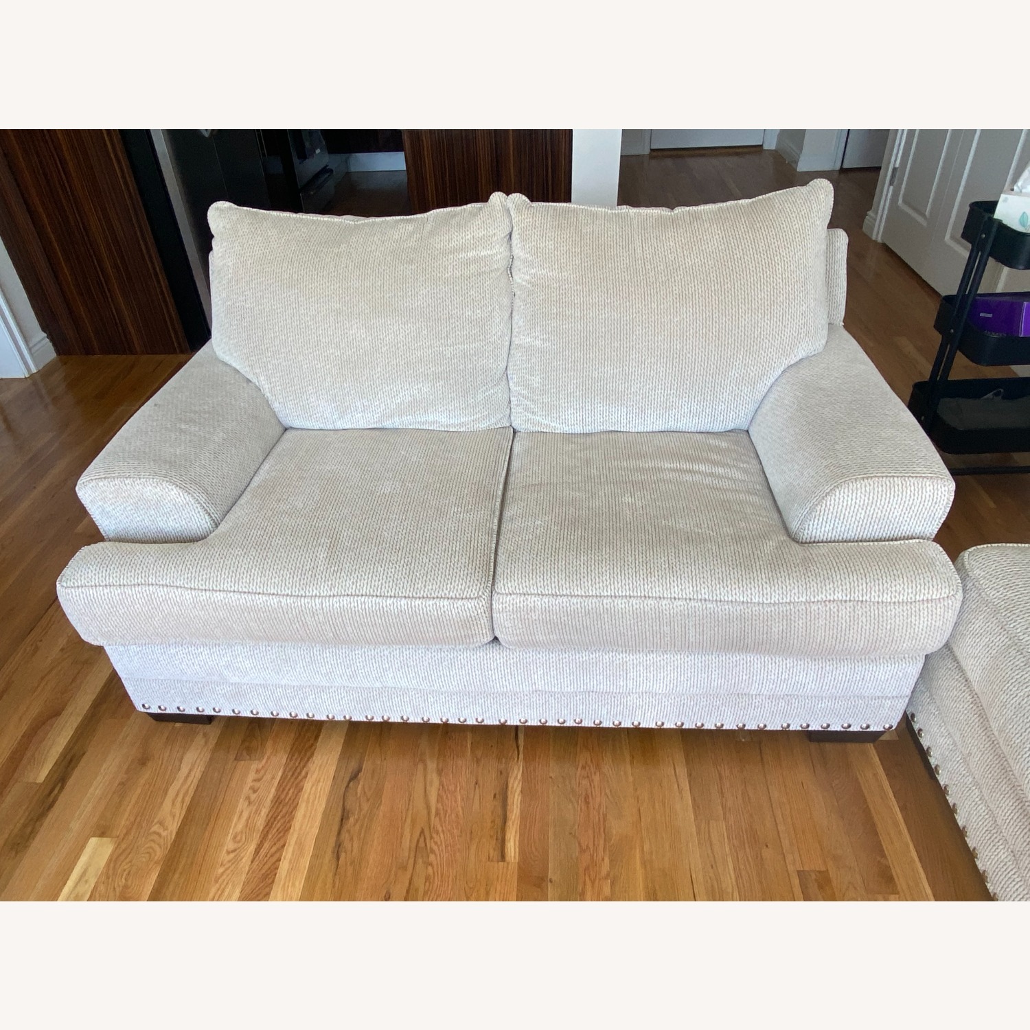 Bob's Comfortable Fabric Loveseat - image-1