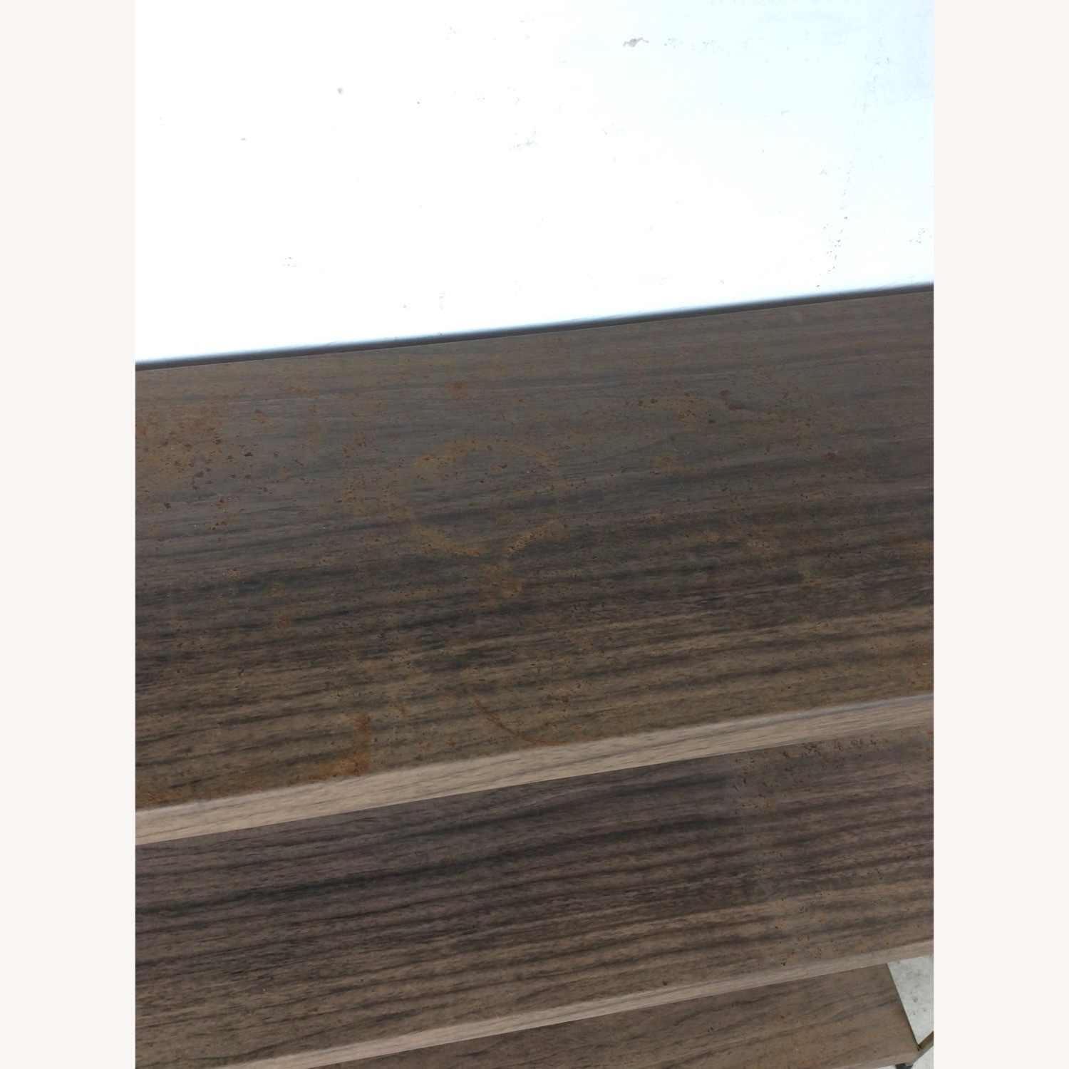 MCM 4 Shelf Metal Bookcase with Faux Wood Print  - image-7