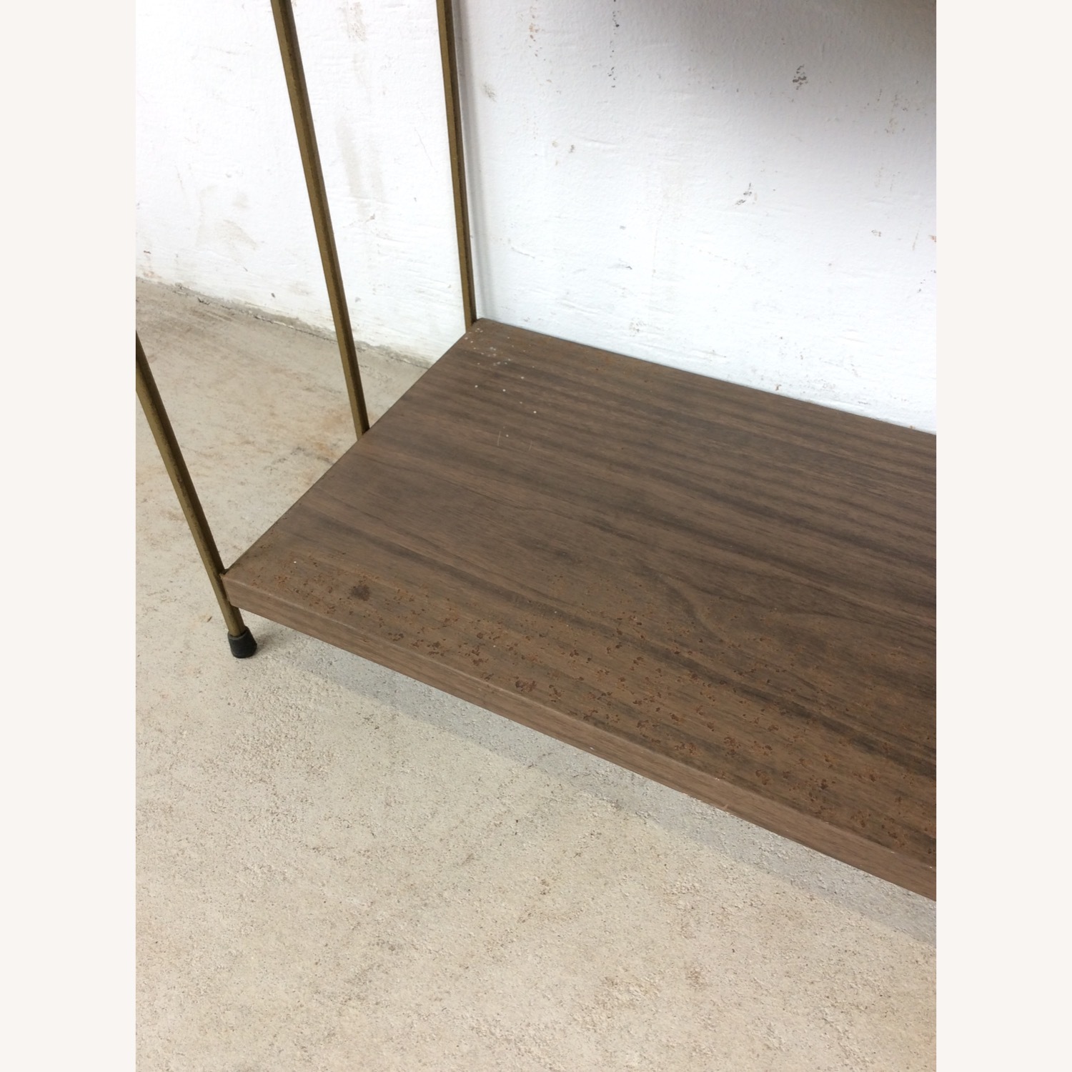 MCM 4 Shelf Metal Bookcase with Faux Wood Print  - image-10