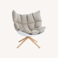 Husk Lounge Chair Light Gray Fabric Armchair