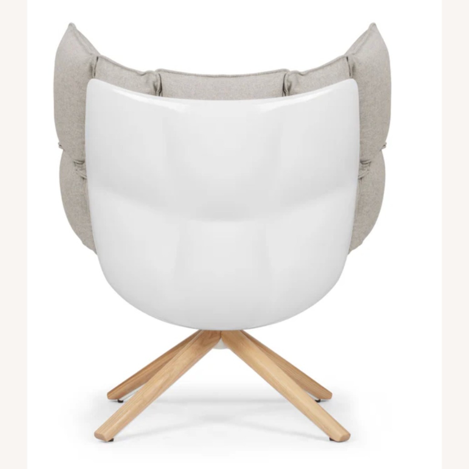 Husk Lounge Chair Light Gray Fabric Armchair - image-4