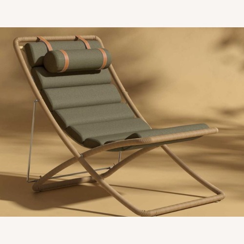 Used Jericho Sling Chair Black Fabric Patio Furniture for sale on AptDeco