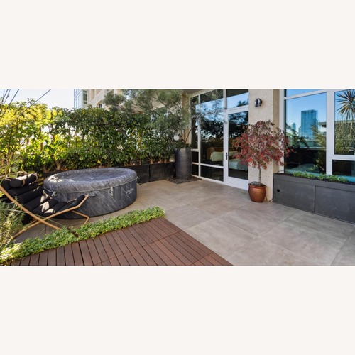 Used Jericho Sling Chair Black Fabric Patio Furniture for sale on AptDeco