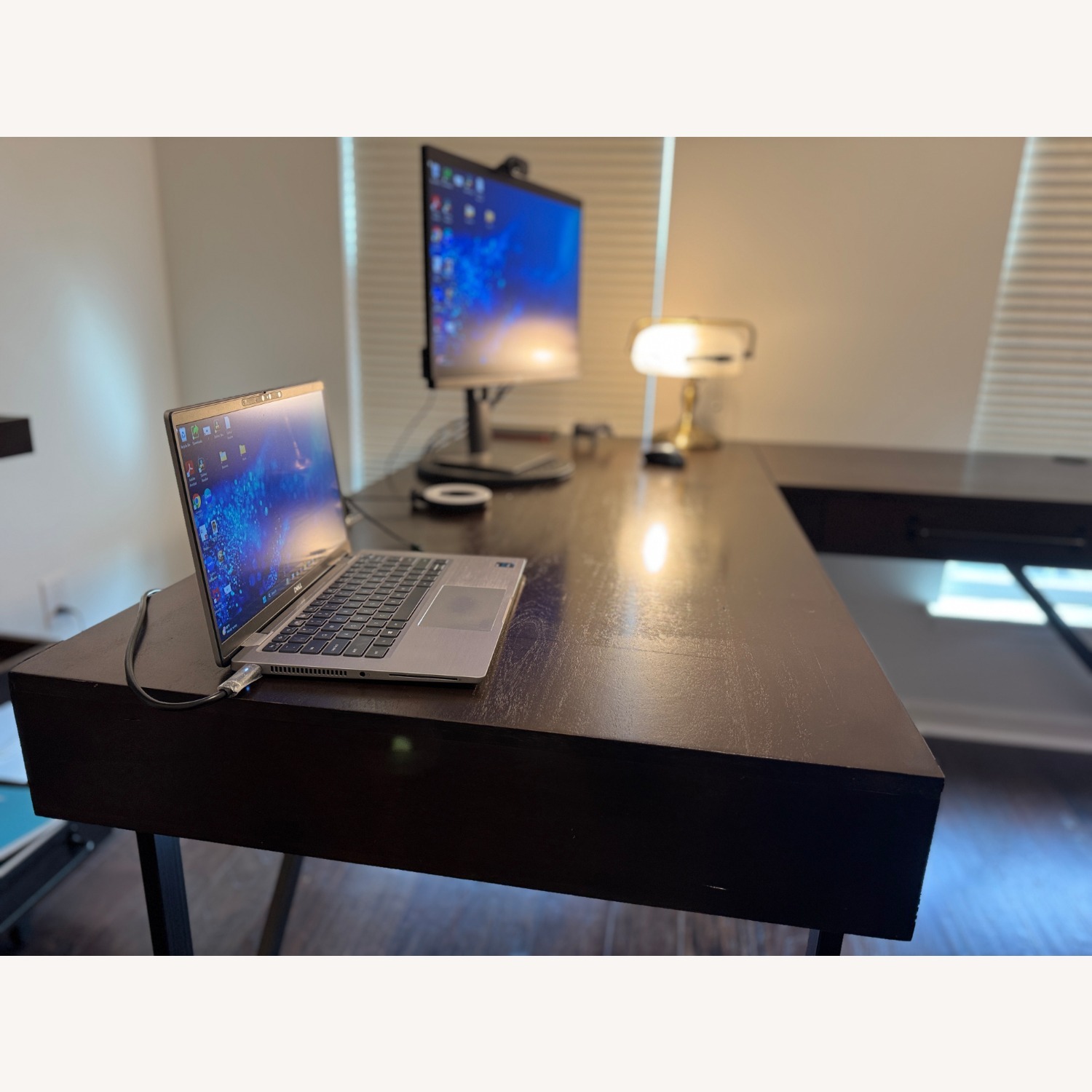 Dark Wood L Shaped Desk - image-3