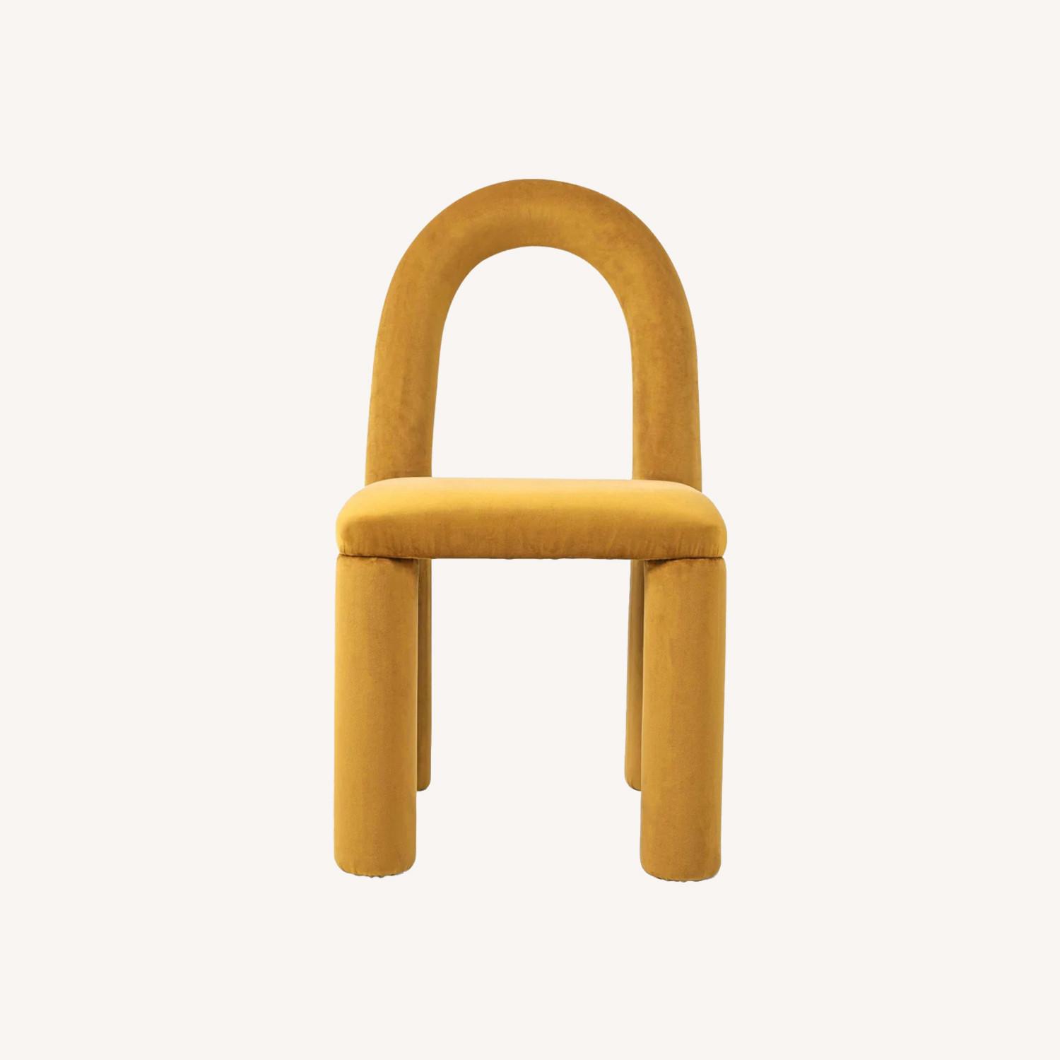 Yellow Fabric Dining Chairs - image-0