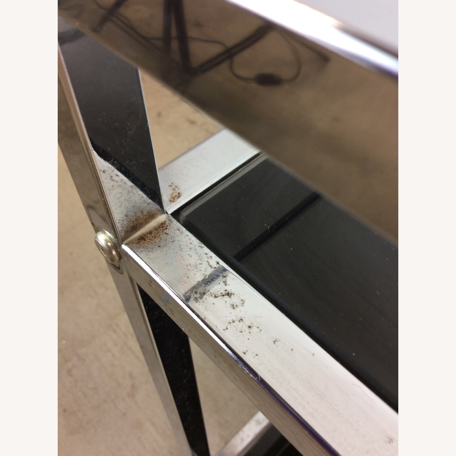 Postmodern Chrome & Glass Wheeled Bar Cart - image-10