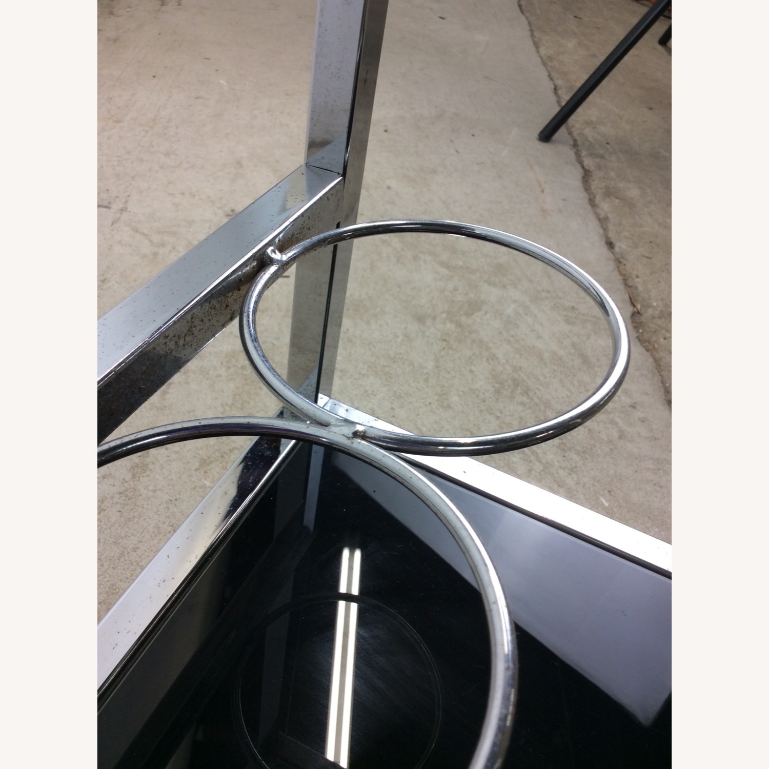 Postmodern Chrome & Glass Wheeled Bar Cart - image-14