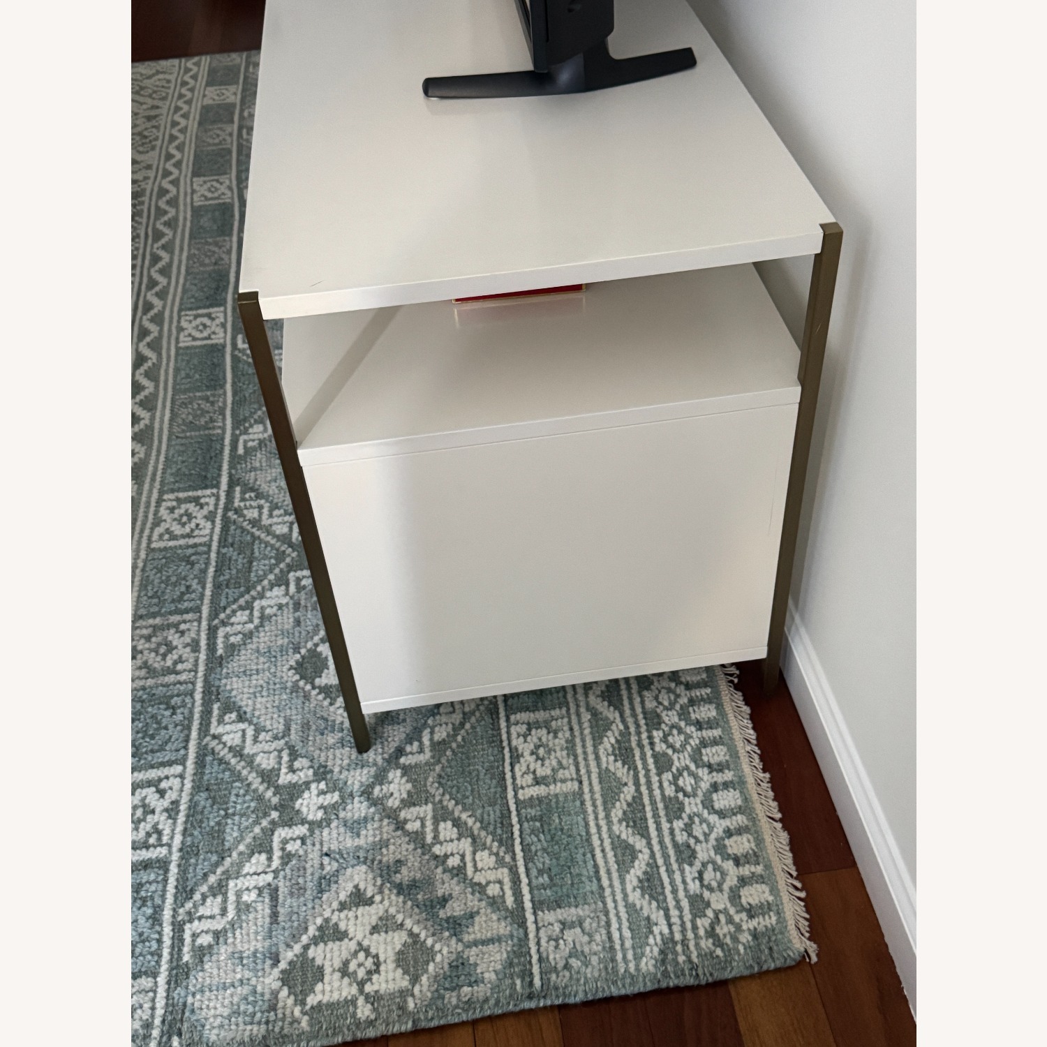 West Elm Zane White Wood Console Table - image-1