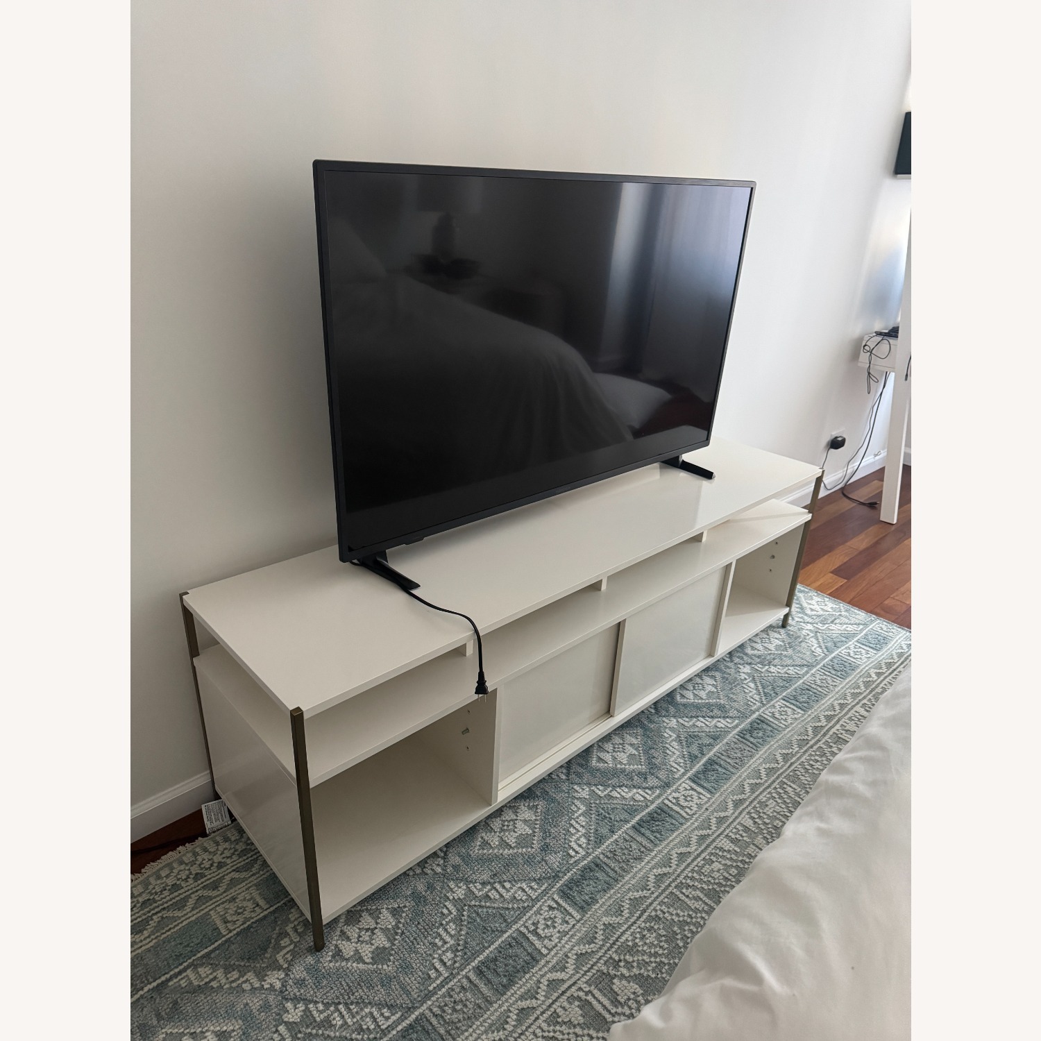 West Elm Zane White Wood Console Table - image-3