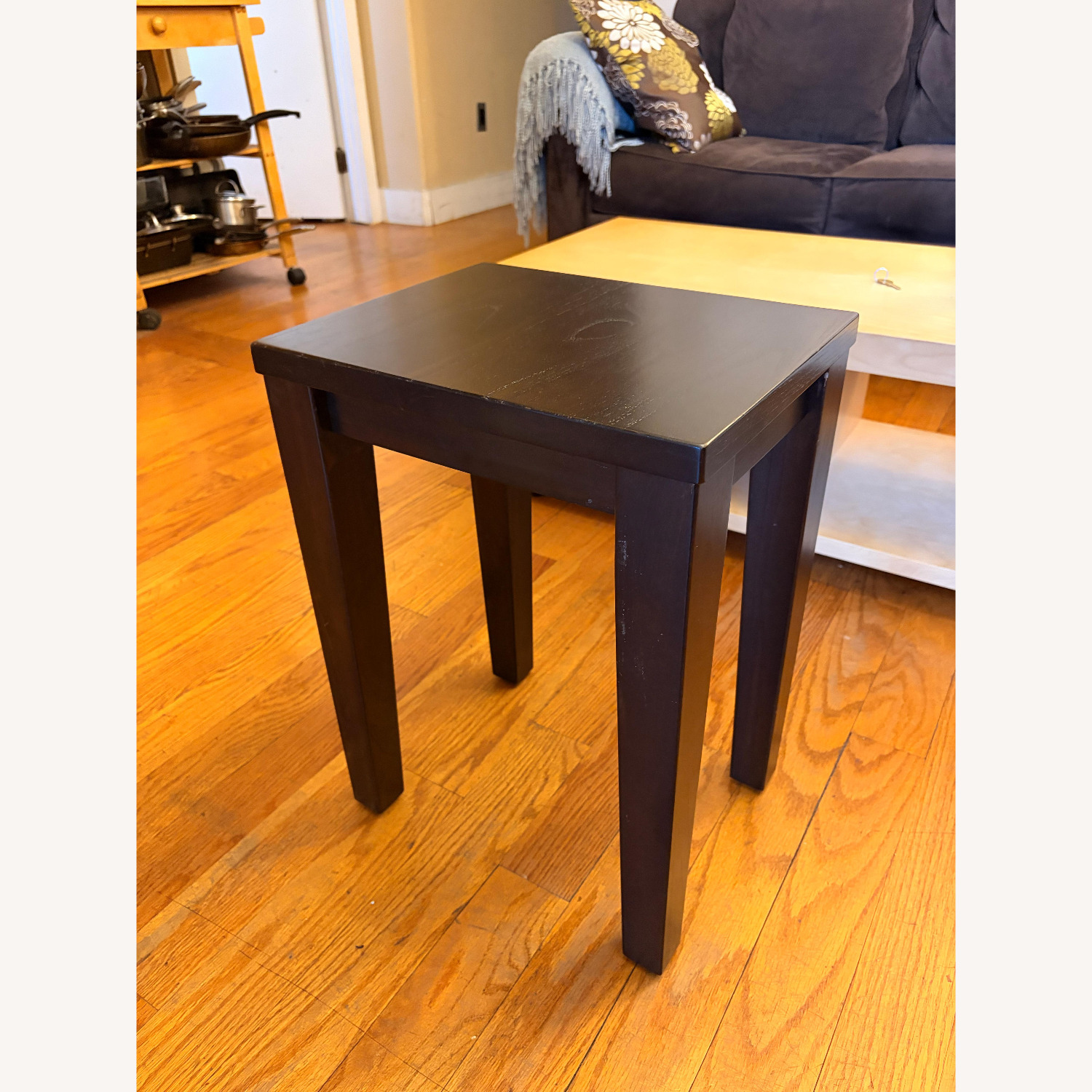 Pottery Barn Dark Brown Wood Side Tables - image-2