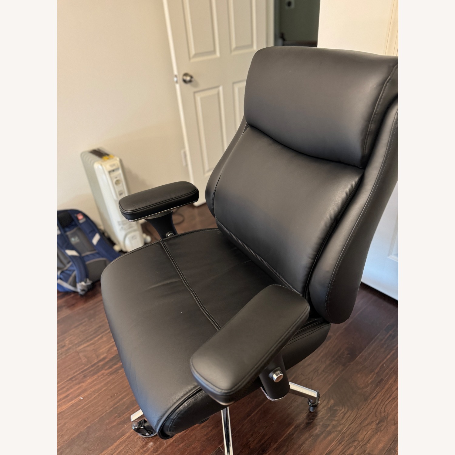 Black Leather Office Chair - image-1