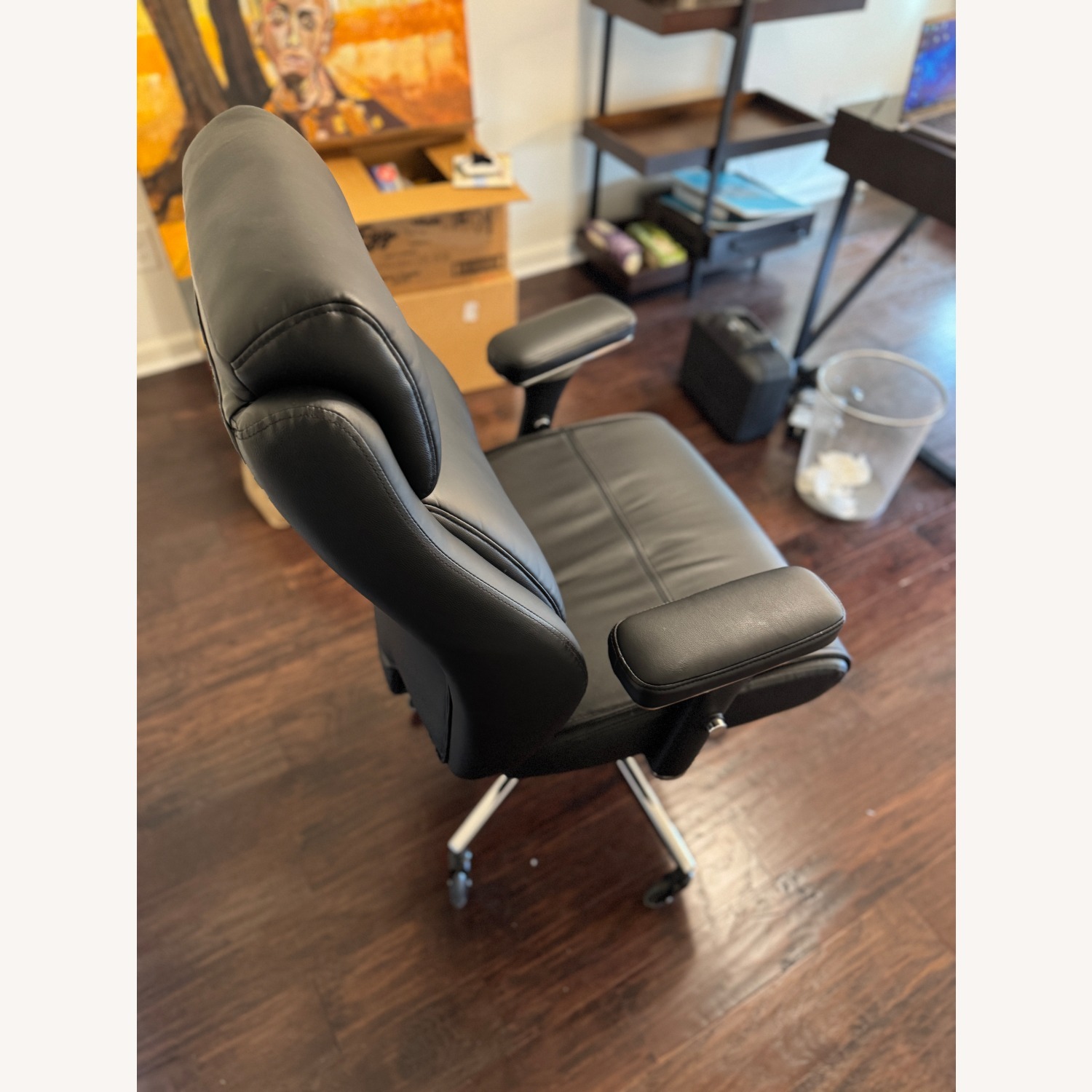 Black Leather Office Chair - image-2