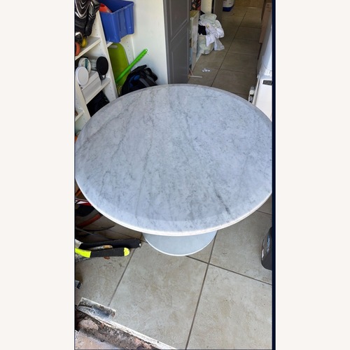 Used Vintage/Antique White Marble Dining Table for sale on AptDeco