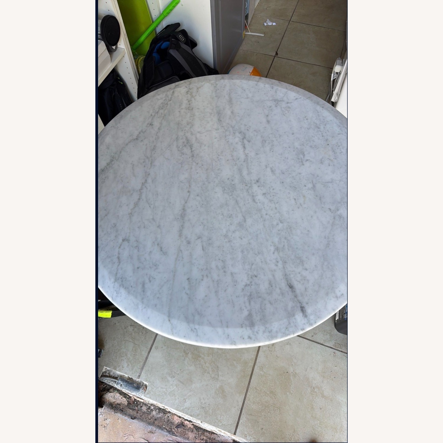 Vintage/Antique White Marble Dining Table - image-3