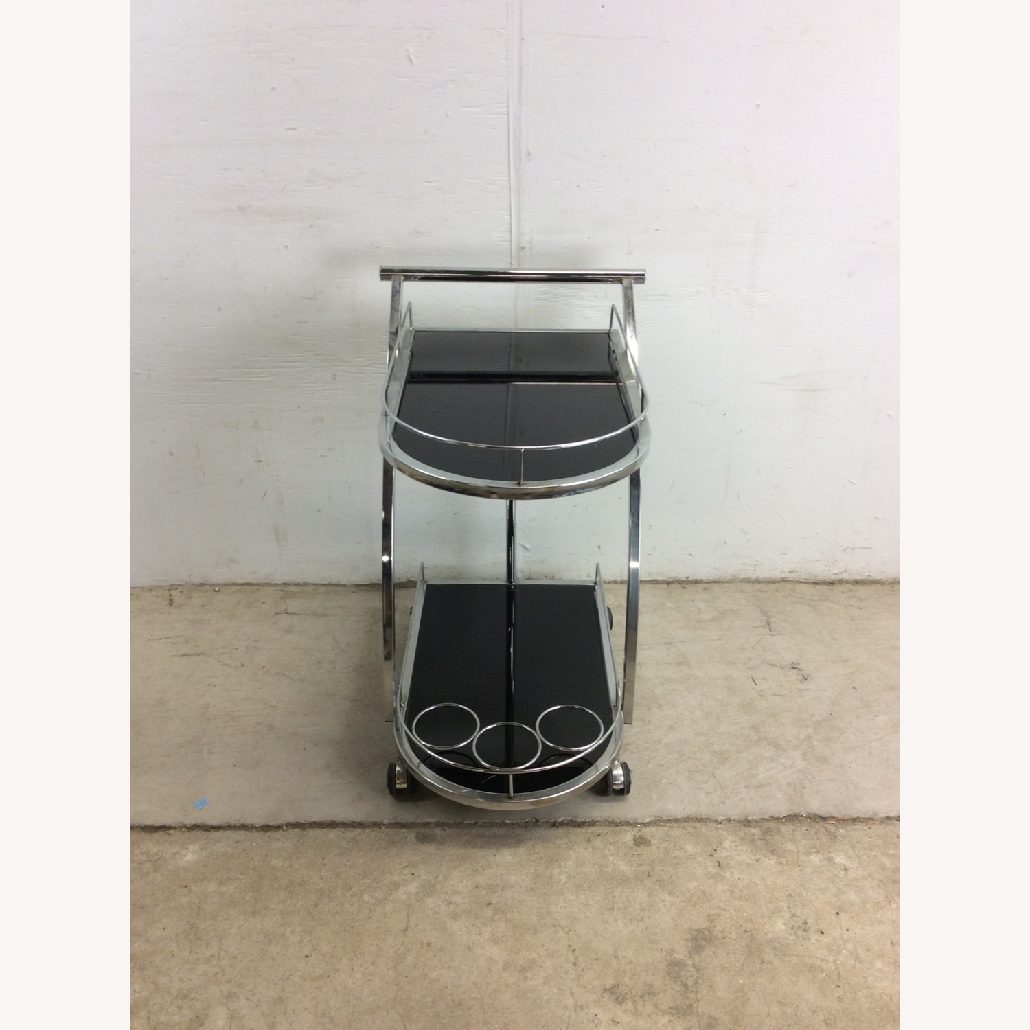 Postmodern Black Glass & Chrome Bar Cart - image-22