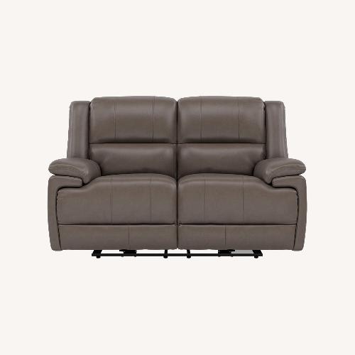 Used Anderson Teak Dark Brown Leather Loveseat for sale on AptDeco
