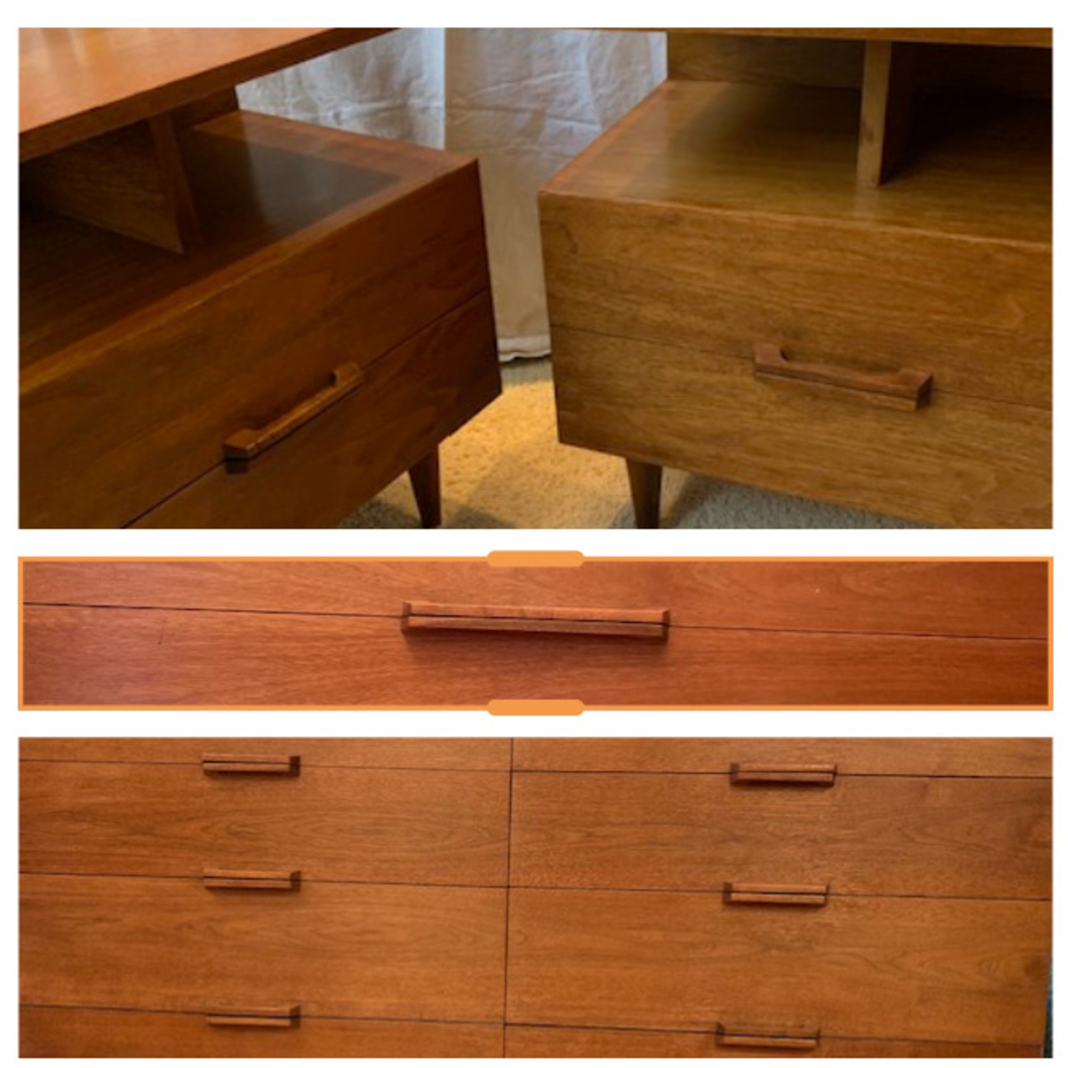 Ramseur MCM 5 Drawer Dresser w Glass Top - image-21