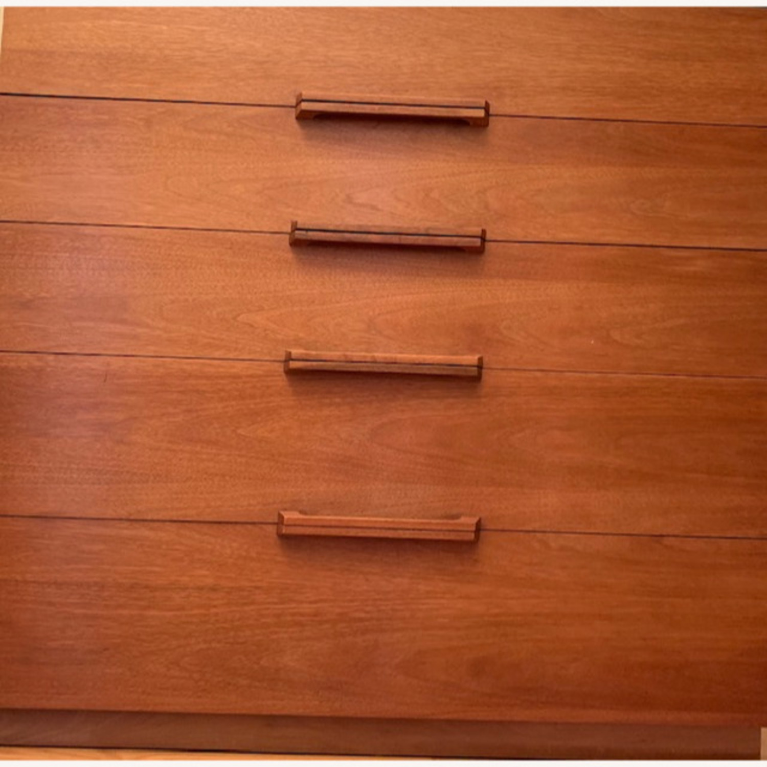 Ramseur MCM 5 Drawer Dresser w Glass Top - image-0