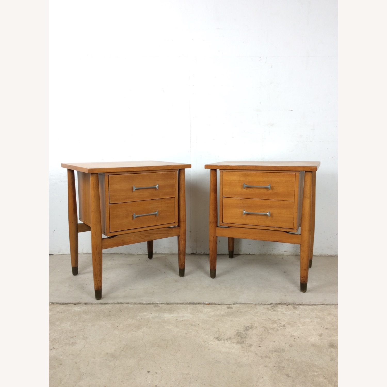 Pair Mid Century 2 Drawer Nightstands by Drexel - image-17