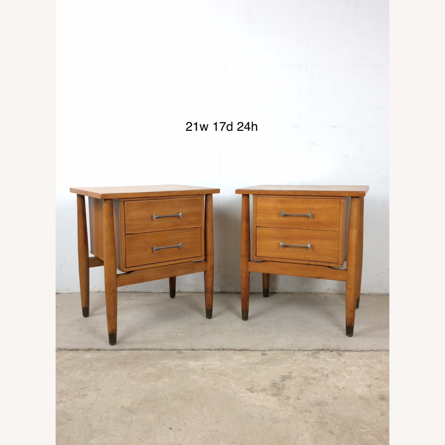 Pair Mid Century 2 Drawer Nightstands by Drexel - image-24