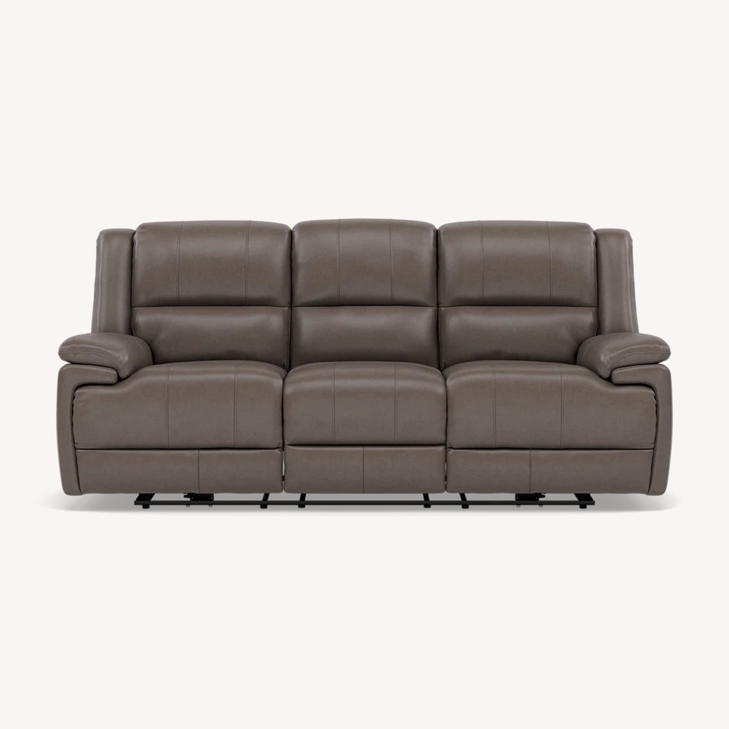 Anderson Teak Dark Brown Leather 3+ Seater Sofa - image-1