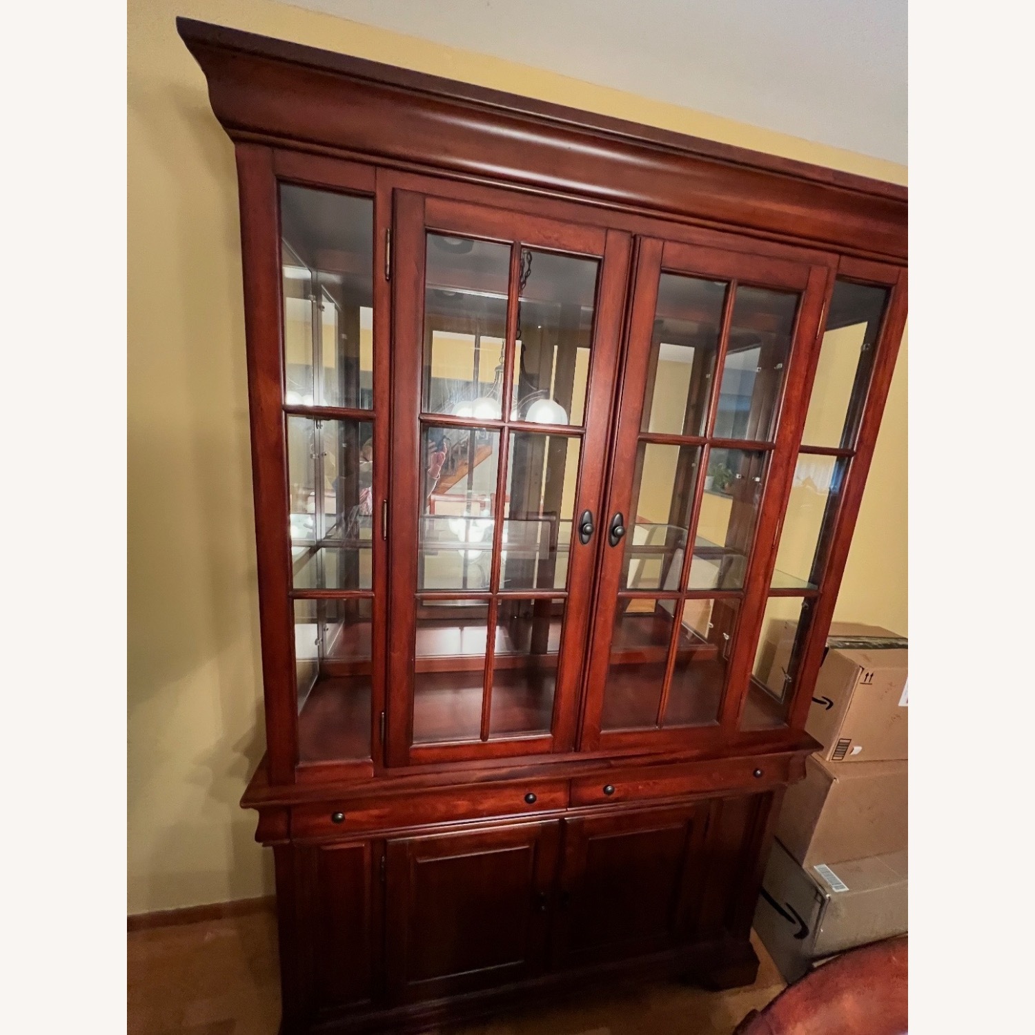 Vintage/Antique Dark Brown Wood Dining Table - image-1