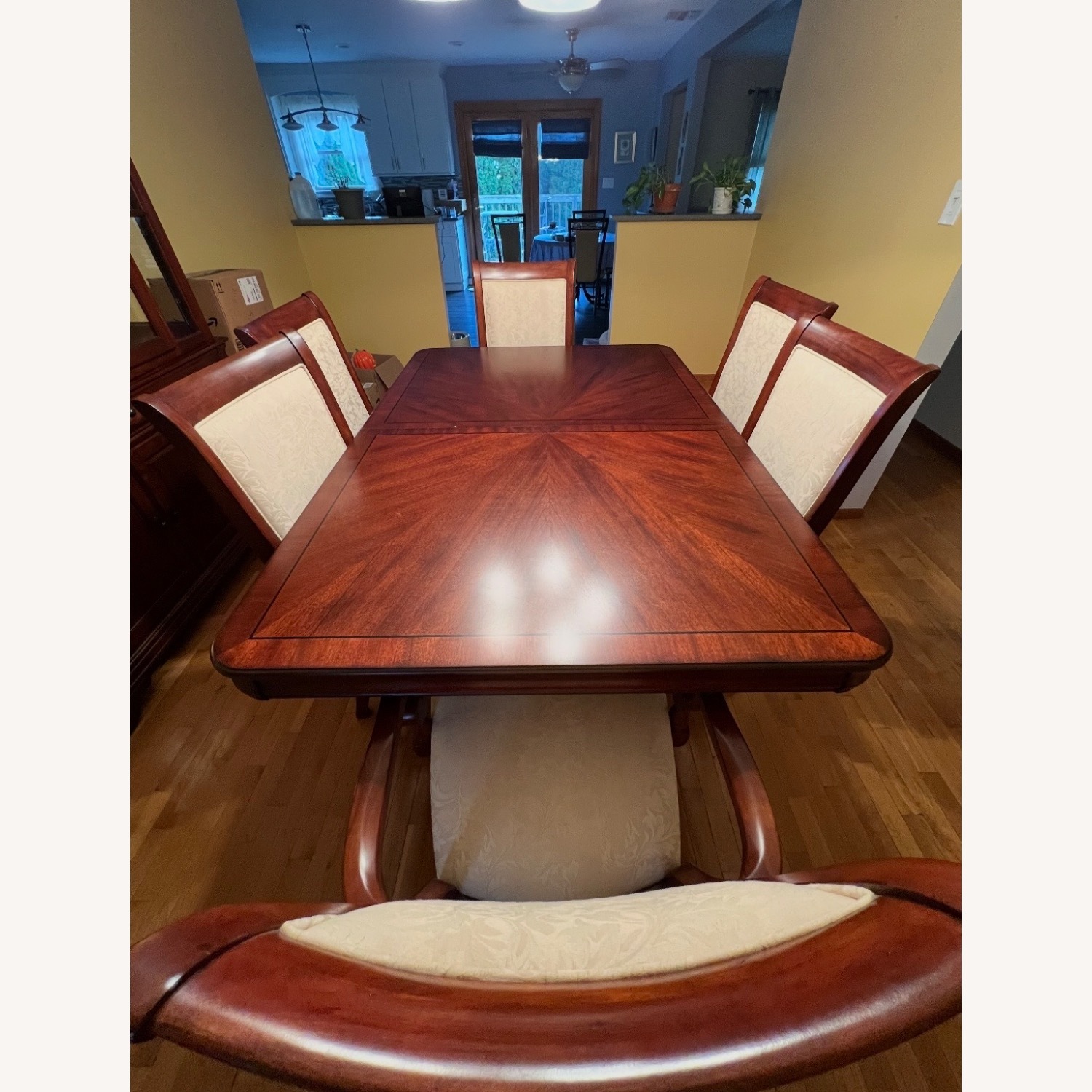 Vintage/Antique Dark Brown Wood Dining Table - image-0