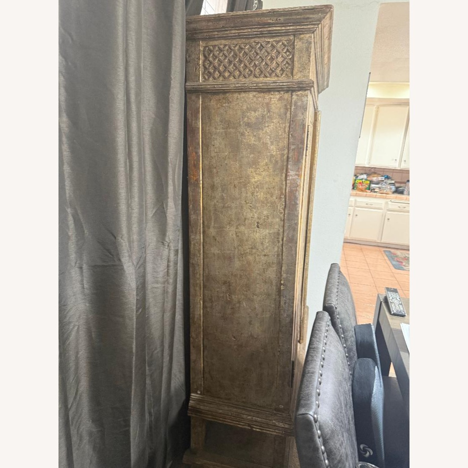 Vintage/Antique Natural Wood Armoire - image-2