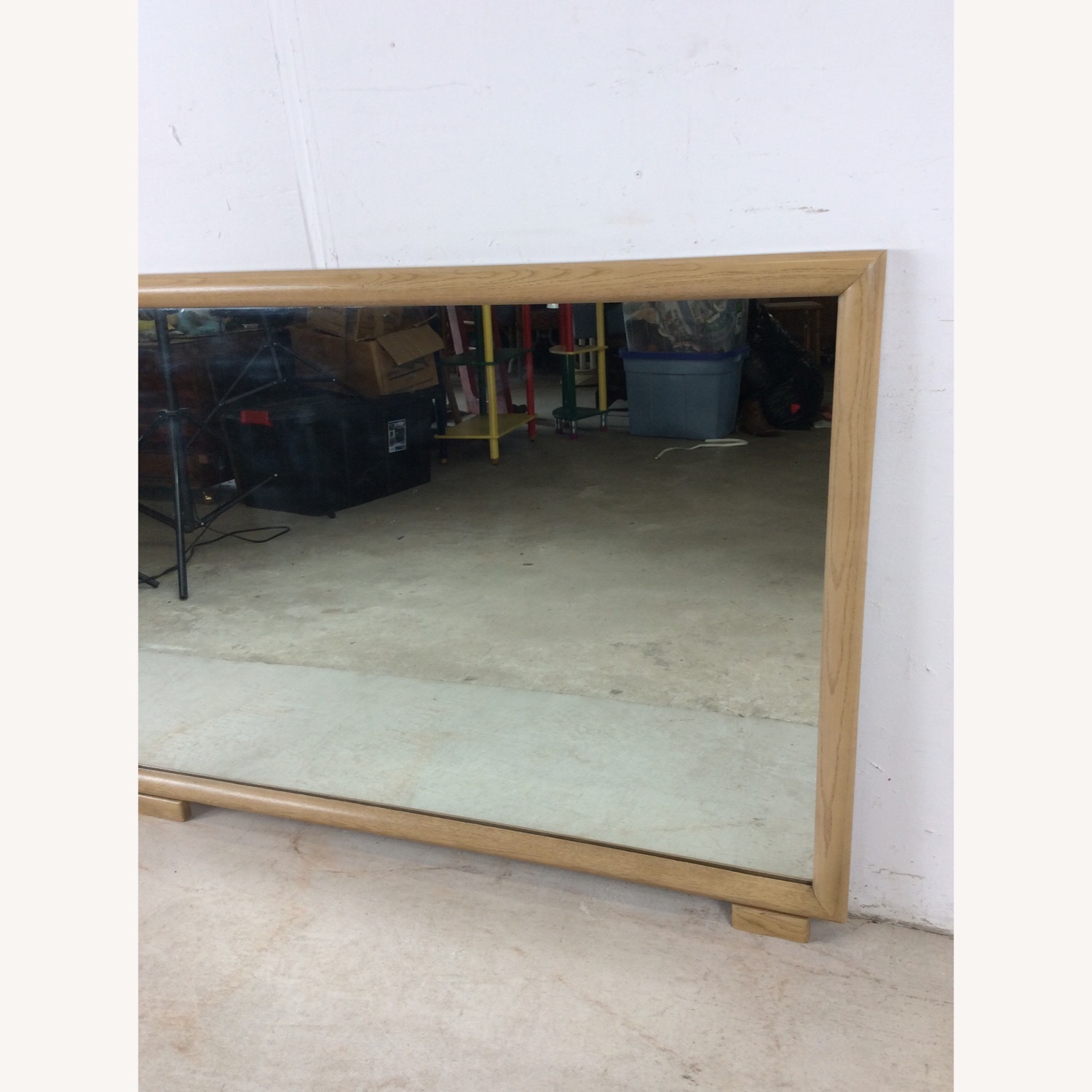 Mid Century Modern Mirror with Limed Oak Finish - image-2