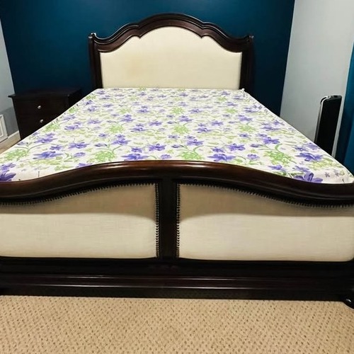 Used Raymour & Flanigan Dark Brown Wood King Bed for sale on AptDeco