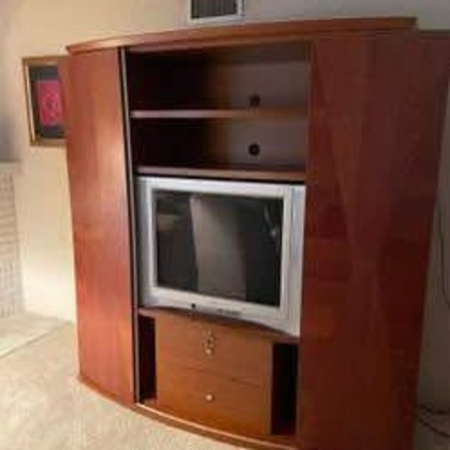 Olga Light Brown Wood Media Storage - image-5