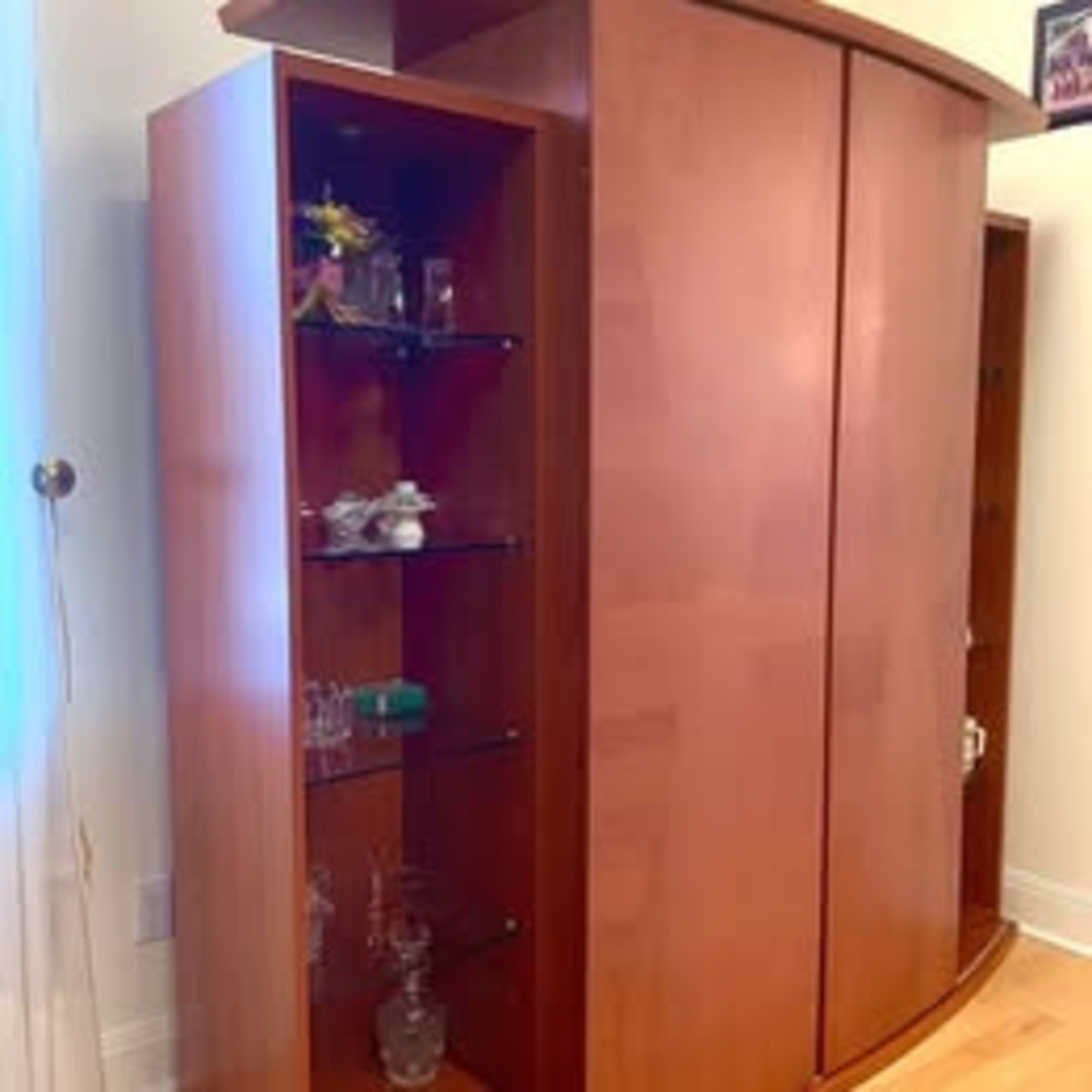 Olga Light Brown Wood Media Storage - image-6