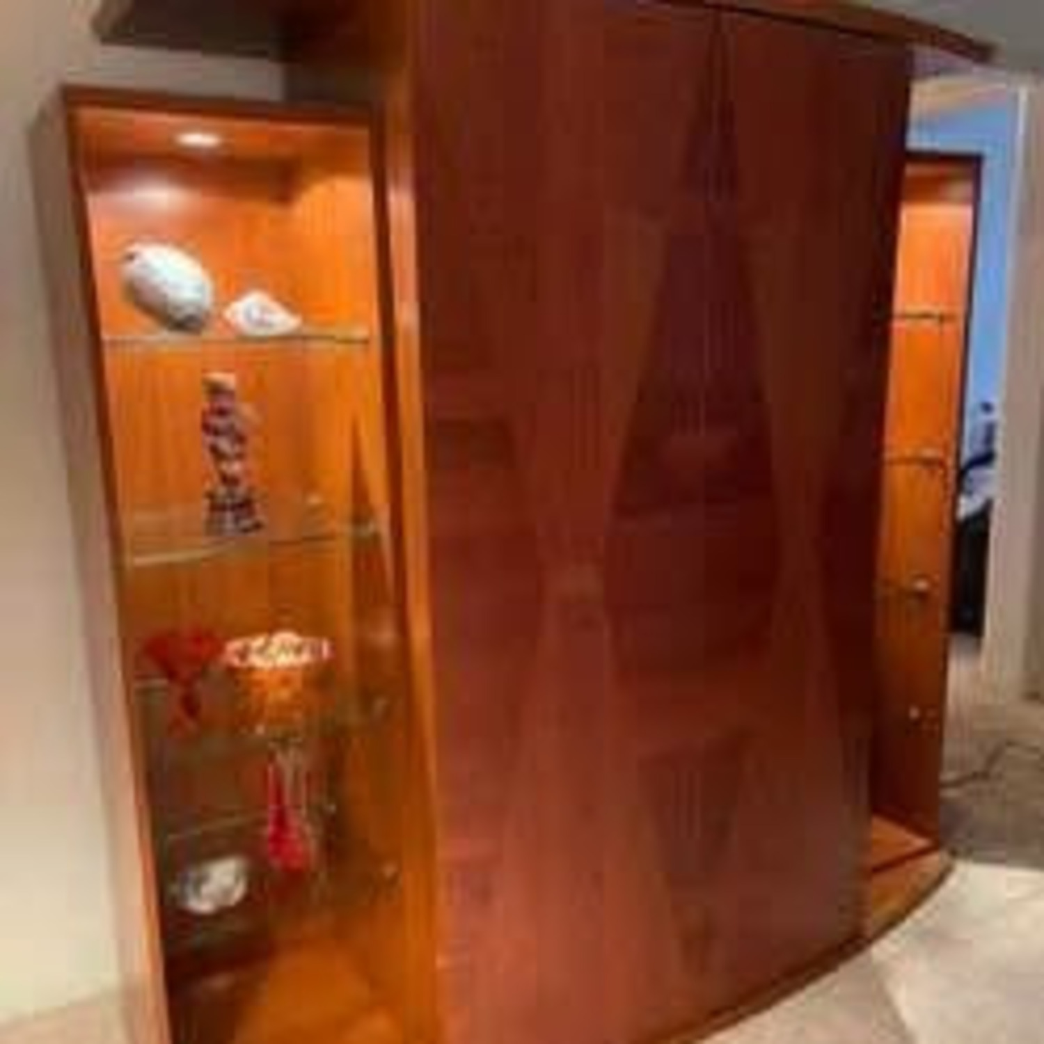 Olga Light Brown Wood Media Storage - image-7