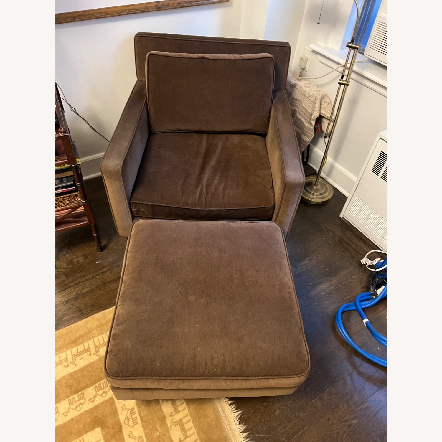 Crate & Barrel Lounge Chair with Ottoman  - image-2