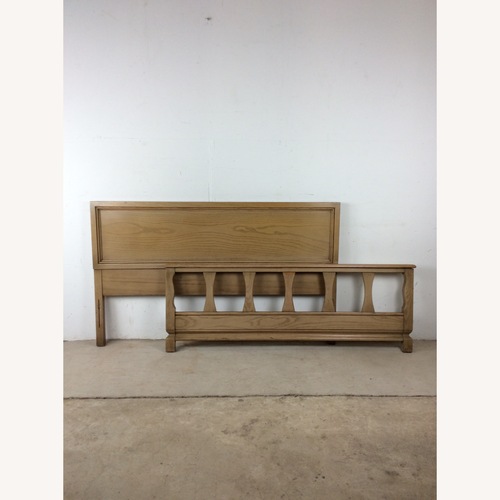 Used Mid Century Head & Footboard in Limed Oak Finish for sale on AptDeco