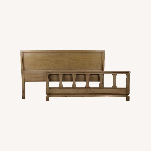 Used Mid Century Head & Footboard in Limed Oak Finish for sale on AptDeco